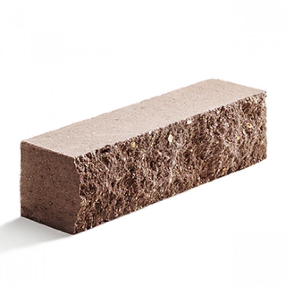 Кирпич бетонный колотый половинка, коричневый, 250 х 60 х 65 мм, цена за шт