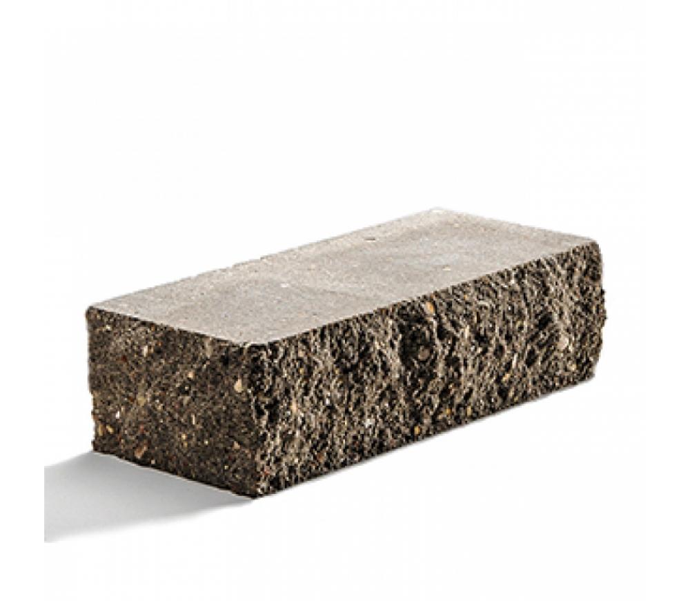 Кирпич бетонный полнотелый угловой колотый, коричневый, 230 х 100 х 65 мм, цена за шт