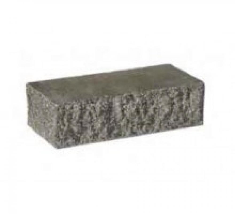 Кирпич бетонный полнотелый угловой колотый, цвет графит 230*100*65, цена за шт
