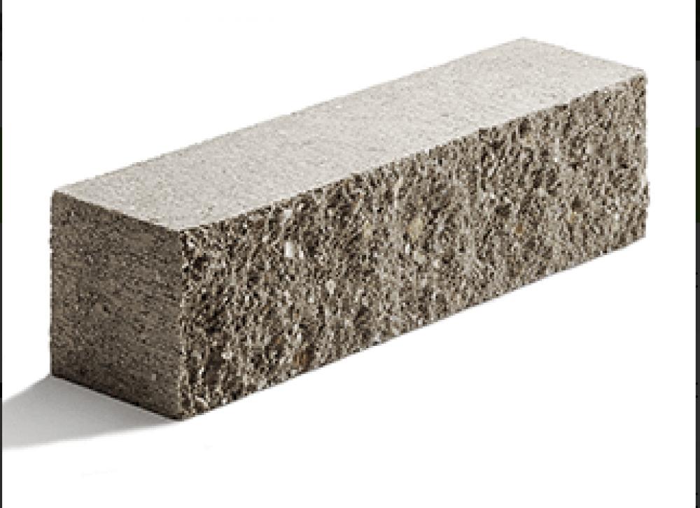 Кирпич бетонный колотый половинка, пепельный, 250 х 60 х 65 мм, цена за шт